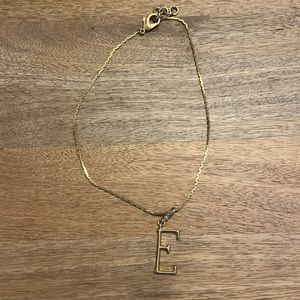 Lulu Frost Plaza Letter E Charm and Bond Chain Necklace Gold